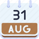 calendar, august, thirty, one, date, monthly, time, month, schedule