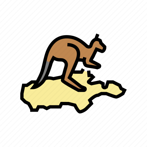 Kangaroo, island, australia, continent, landscape, flag icon - Download on Iconfinder