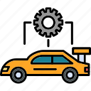 car, configuration, cog, transport, travel, vehicles, icon