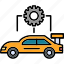 car, configuration, cog, transport, travel, vehicles, icon 