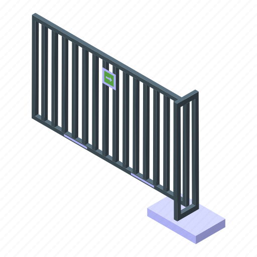 Automatic, gate, access, isometric icon - Download on Iconfinder