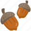 oak, autumn, nut, chestnut, acorn 