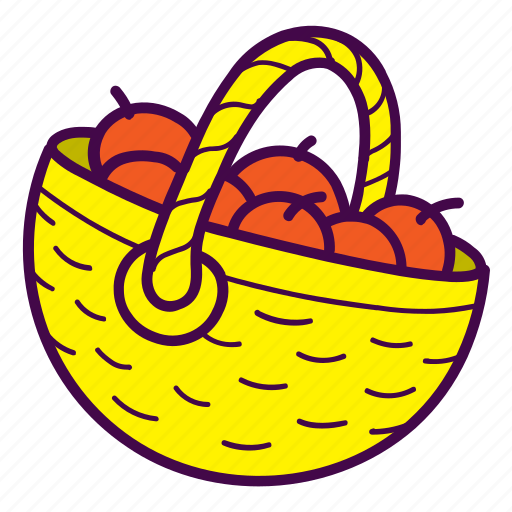 Apples, basket, food, harvest icon - Download on Iconfinder