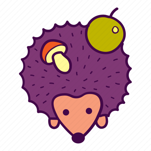 Animal, apple, hedgehog, mushroom, wild icon - Download on Iconfinder