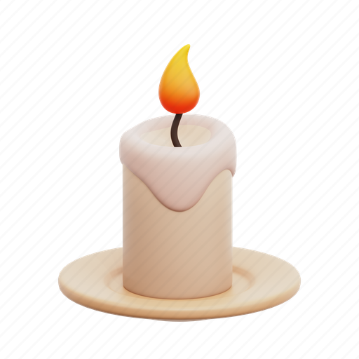 Candle, autumn, light, celebration 3D illustration - Download on Iconfinder