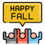 happy, fall, leaf, signage 