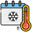 warm, spell, thermometer, ice, snow, cold 