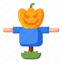 scarecrow, hat, cloth, pumpkin, halloween