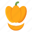 sliced, pumpkin, fruit, vegetable, halloween 