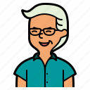 glasses, grandfather, user, profile, old, man, avatar