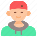 avatar, man, user, boy, male, young, person, hoodie, cap
