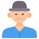 avatar, profile, man, user, boy, male, hat, cap, person