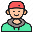 avatar, man, user, boy, male, young, person, hoodie, cap