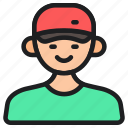 avatar, profile, man, user, boy, male, athlete, cap, player