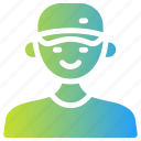 avatar, profile, man, user, boy, male, athlete, cap, player