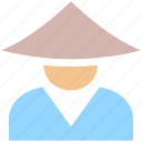 asian, avatar, conical, costume, hat, japanese, man, traditional