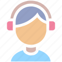 audio, avatar, boy, disk jockey, faceless avatar, headphones, instrument, male, man, music, music listening, songs