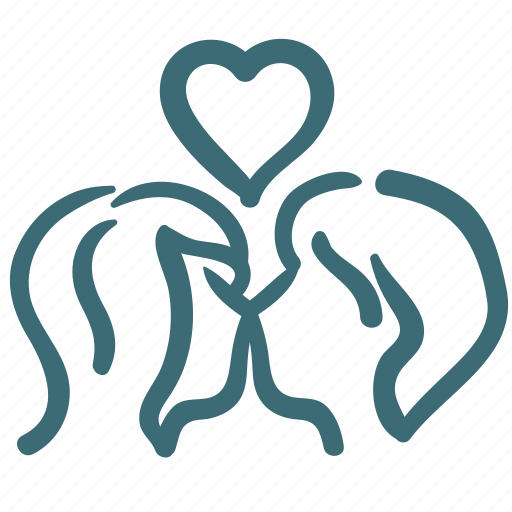 Couple, doodle, heart, kiss, love, marriage, valentines day icon - Download on Iconfinder