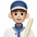 baseball, player, baseball player, sport, avatar, man, person, character, professional 