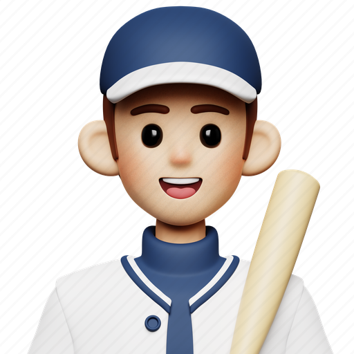 Baseball, player, baseball player, sport, avatar, man, person 3D illustration - Download on Iconfinder