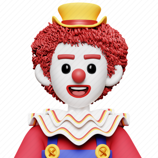 Clown, joker face, party, birthday, joker, avatar, circus 3D illustration - Download on Iconfinder
