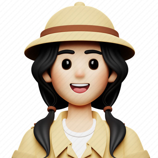 Equality, female zoo keeper, women, avatar, profession, adventure, travel 3D illustration - Download on Iconfinder