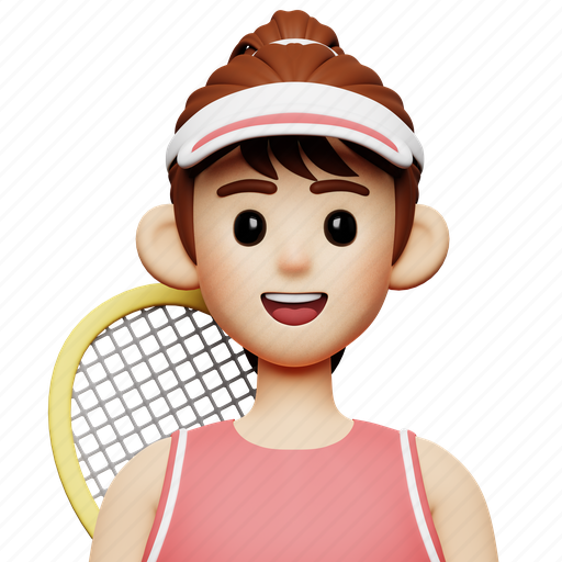 Tennis, player, racket, sport, tennis player, women, equality 3D illustration - Download on Iconfinder