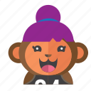 ape, avatar, costume, kid, monkey, smile, style
