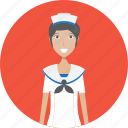 avatar, career, character, face, female, profession, sailor