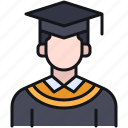 avatar, college, graduation, man, student