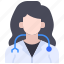 avatar, doctor, girl, profession, stethoscope 