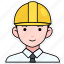 engineering, man, labor, avatar, user, person, necktie, safety, helmet 