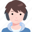 student, man, boy, avatar, user, person, people, headphone, hoodie 