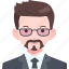 business, man, boy, avatar, user, person, people, beard, glasses 