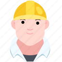 engineering, man, boy, avatar, user, person, labor, safety, helmet
