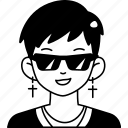 kpop, man, boy, avatar, user, person, people, glasses, earrings