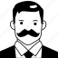 gentleman, business, big, man, boy, avatar, user, person, mustache 