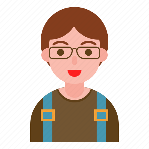 Avatar, bag, boy, face, man, student icon - Download on Iconfinder