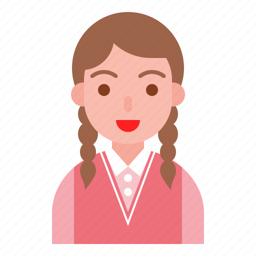 Avatar, cute, girl, student, vest, winter icon - Download on Iconfinder