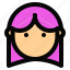 avatar, face, flat icon, girl, person, women 