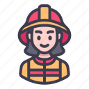 avatar, character, job, professions, person, female, firefighter, fire, rescue
