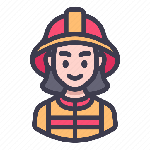 Avatar, character, job, professions, person, female, firefighter icon - Download on Iconfinder