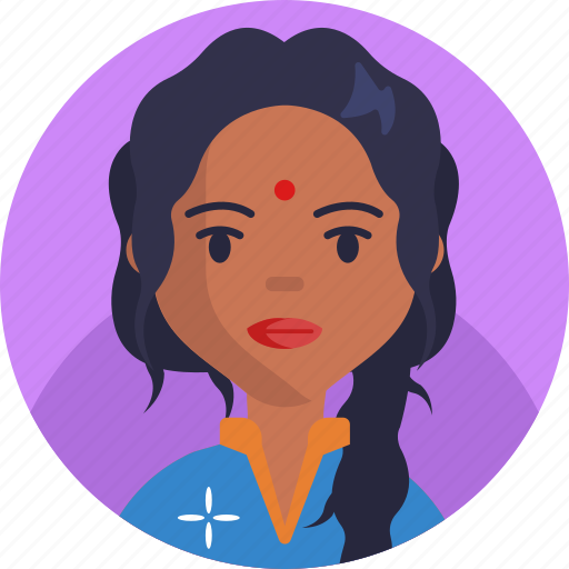 Hindu woman, woman, avatar, hindu, female, face icon - Download on Iconfinder