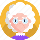 female, old, woman, face, avatar 