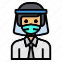 avatar, hair, long, man, mask, profile, worker