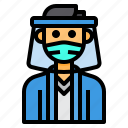 avatar, man, mask, profile, worker