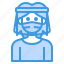 avatar, hair, long, man, mask, part, profile 