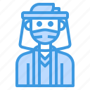 avatar, man, mask, profile, worker