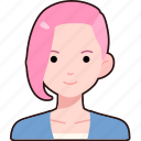 avatar, user, woman, girl, person, people, pink, punk, hair