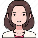 woman, girl, avatar, user, person, people, short, hair
